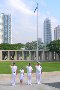 140310-N-ZZ999-101 USS Cowpens leaders at Manila American Cemetery