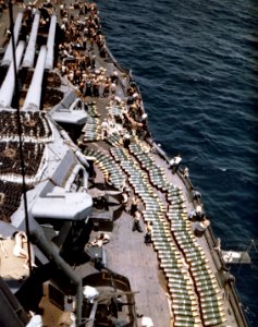 14in shells on deck of USS New Mexico (BB-40) in 1944 photo