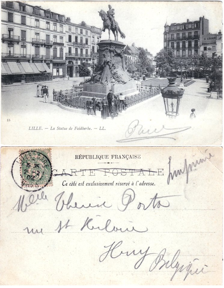 15 LILLE. — La Statue de Faidherbe. — LL. (2)