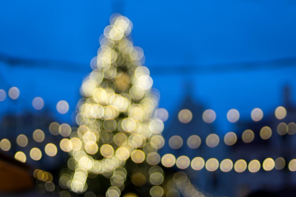 Christmas lights blur