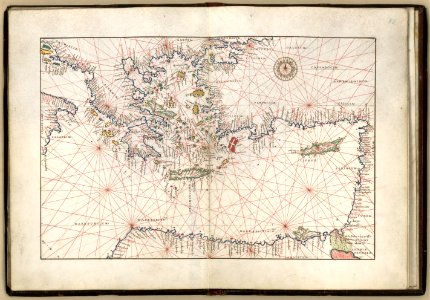 1544 Portolan chart of the Eastern Mediterranean And the Aegean Sea by Battista Agnese
