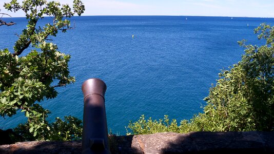 Cannon medieval sea view photo