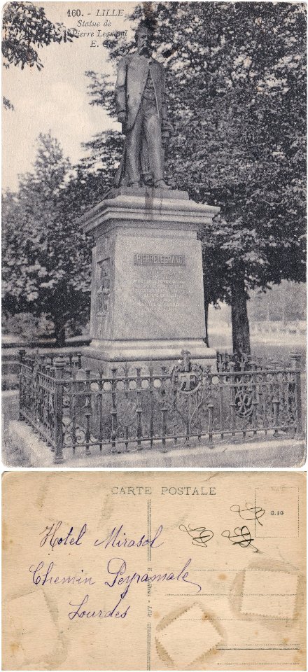 160 - Lille. — Statue de Pierre Legrand - v°-r°