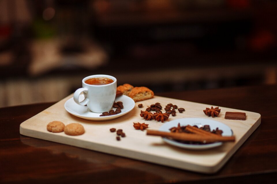 Drink hot espresso