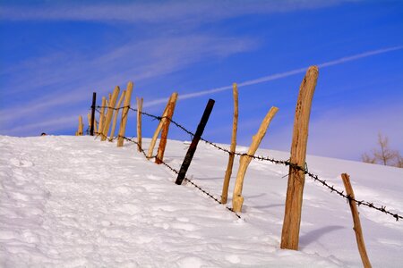 Winter wood fence