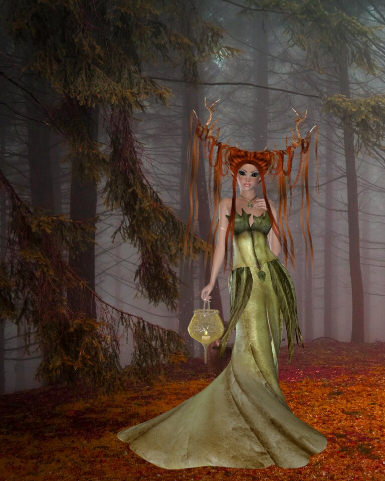 Wiccan fairy woodland