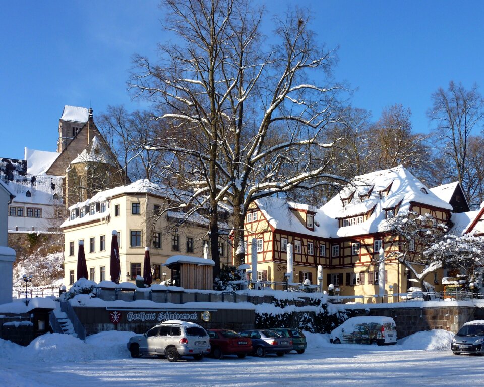 Castle church snow house