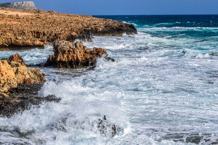 Seashore rocky coast landscape photo