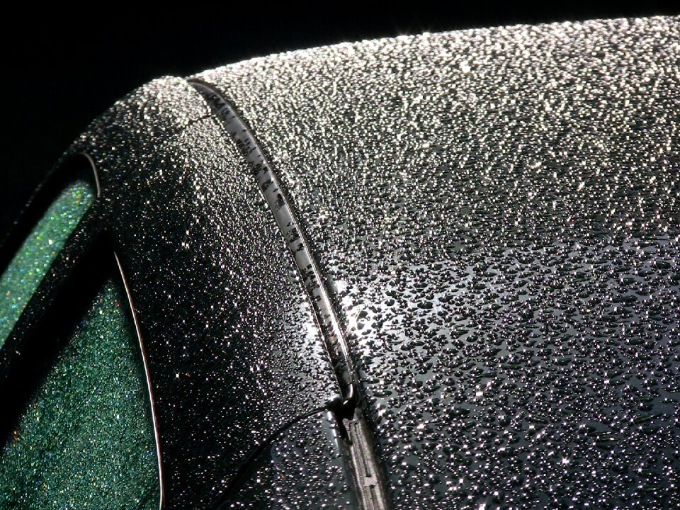 Drop of water green wet