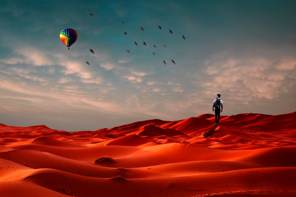 Alone desert young
