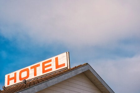 Signage hotel blue