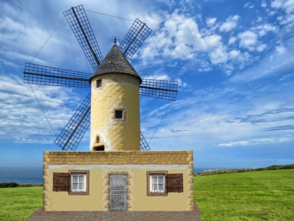 Sky old windmill landscape