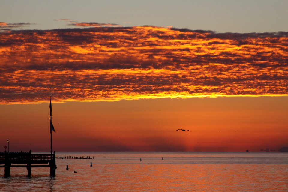 Blushing morning there was moonlight no person sea
