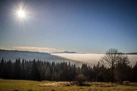 Landscape panorama sun