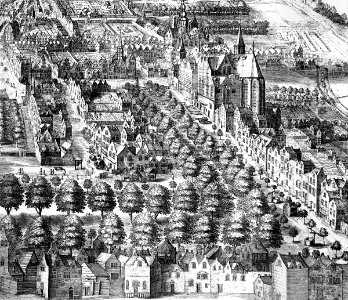 1614, Lange Voorhout, vogelvlucht, door Jan van Londerseel