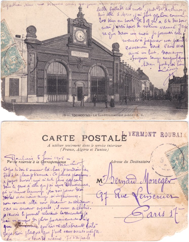 17 - Tourcoing — Le Conditionnement Public - E. C. v°-r°