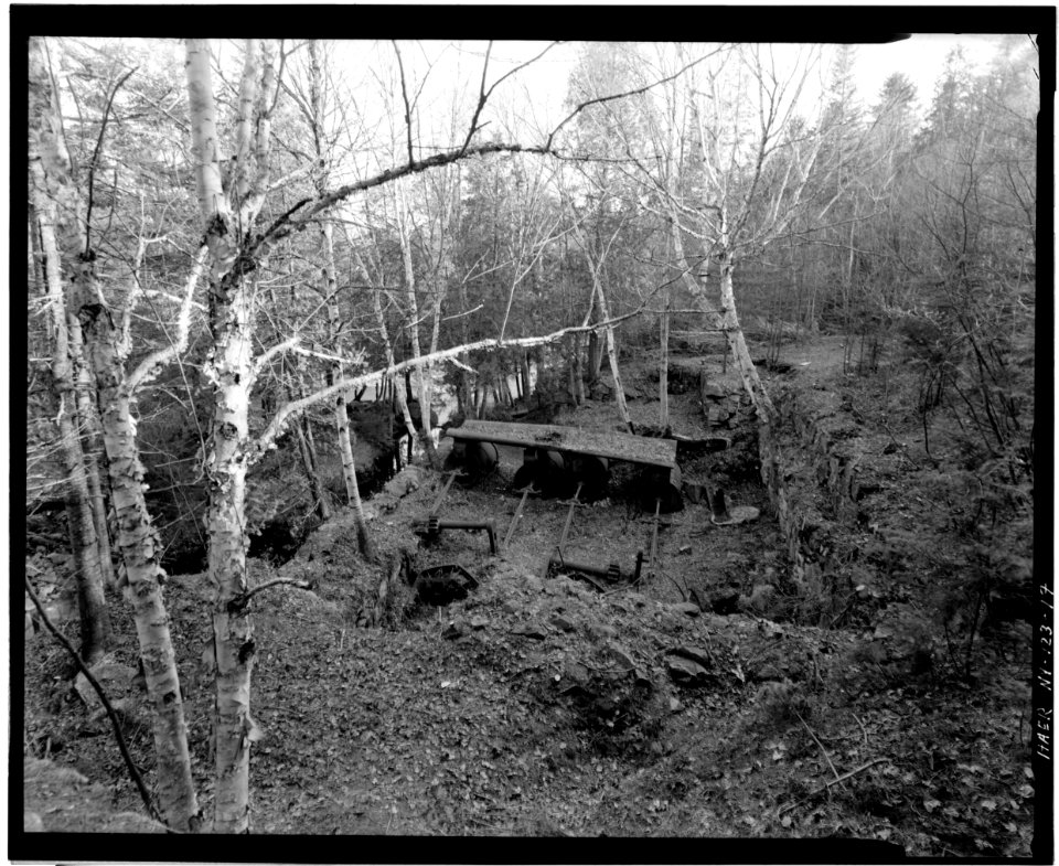 17. Jet Lowe, Photographer, June 1978. MCINTYRE IRON WORKS.WHEELHOUSE, FOREBAY, SOUTH VIEW OF BLOWING ENGINES. - Adiron - LOC - hhh.ny0915.photos.116622p