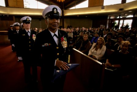 170118-N-ES994-109 - MCPO April Beldo retires at ceremony