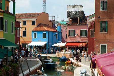 Boats canal color photo