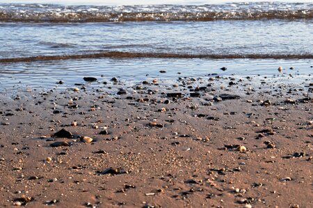 Shore sand rocks photo