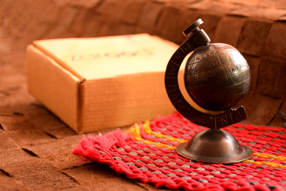 Antque art brown globe