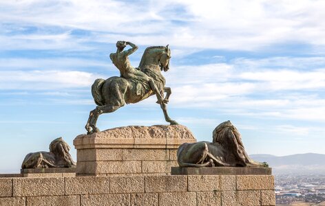 Sky naked man on horse bronze