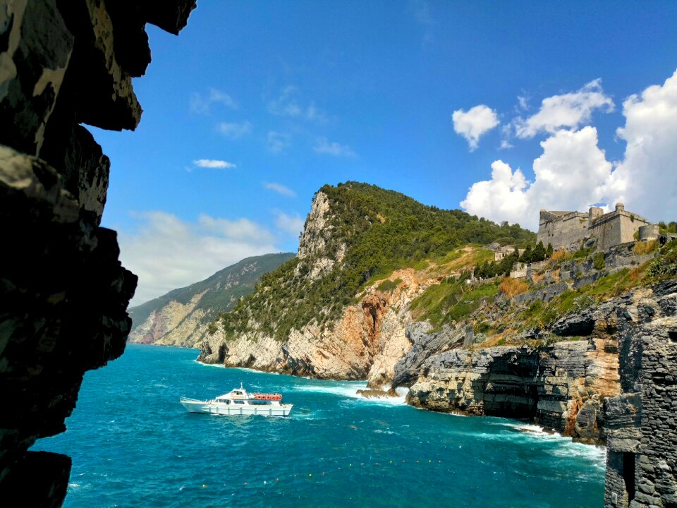 Mountains castle boat