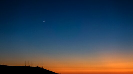 Mountain silhouette moon photo
