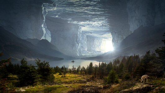 Rock stone caves portal