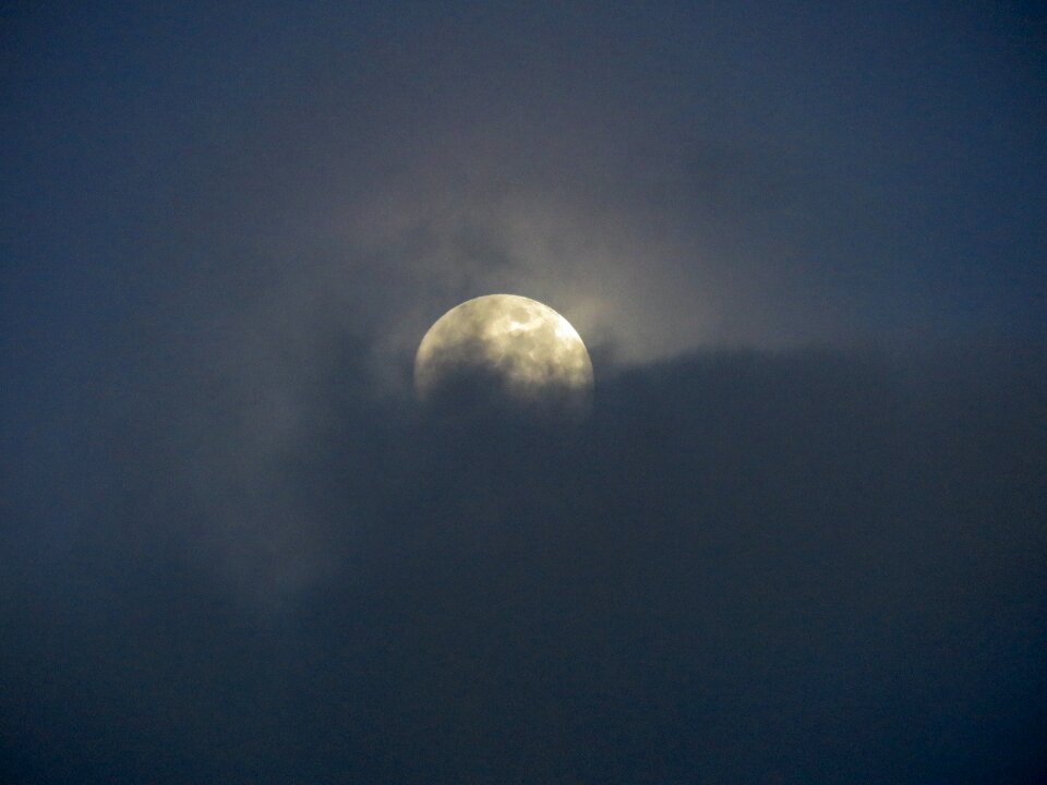 Clouds blue moon blue night