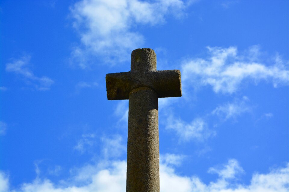Cloudy blue sky religious monument catholic