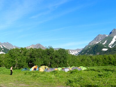 Tourist camp tents summer photo