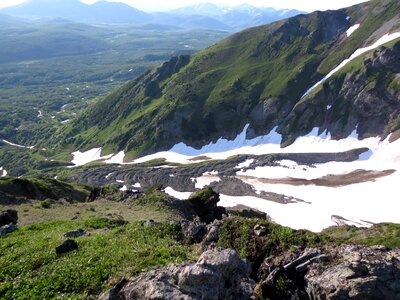 The lava flow summer snow