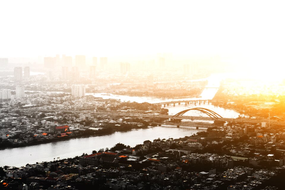 Sunset sky skyscraper