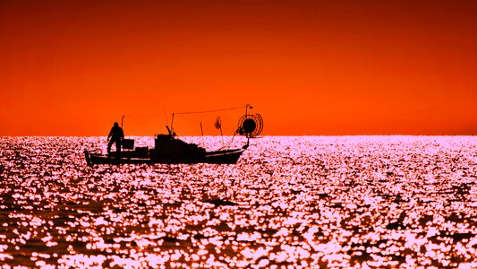 Fisherman nature sky photo