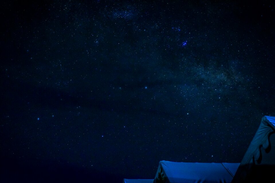 India tent clouds in the night sky