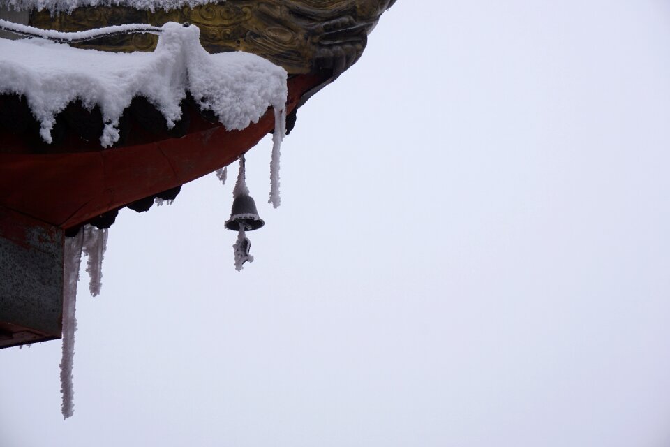 Temple ancient architecture snow