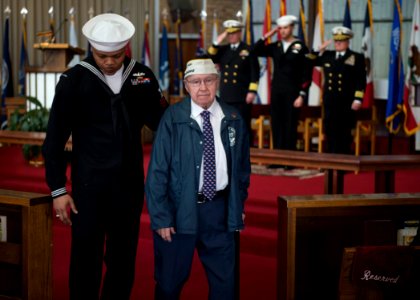 171207-N-AT530-127 - Paul Moore, the last Pearl Harbor survivor in the Hampton Roads area