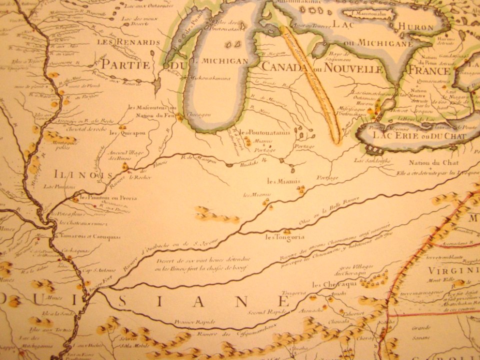 1718 Carte de la Louisiane - Ouabache detail