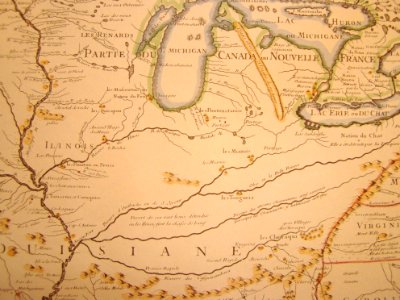 1718 Carte de la Louisiane - Ouabache detail