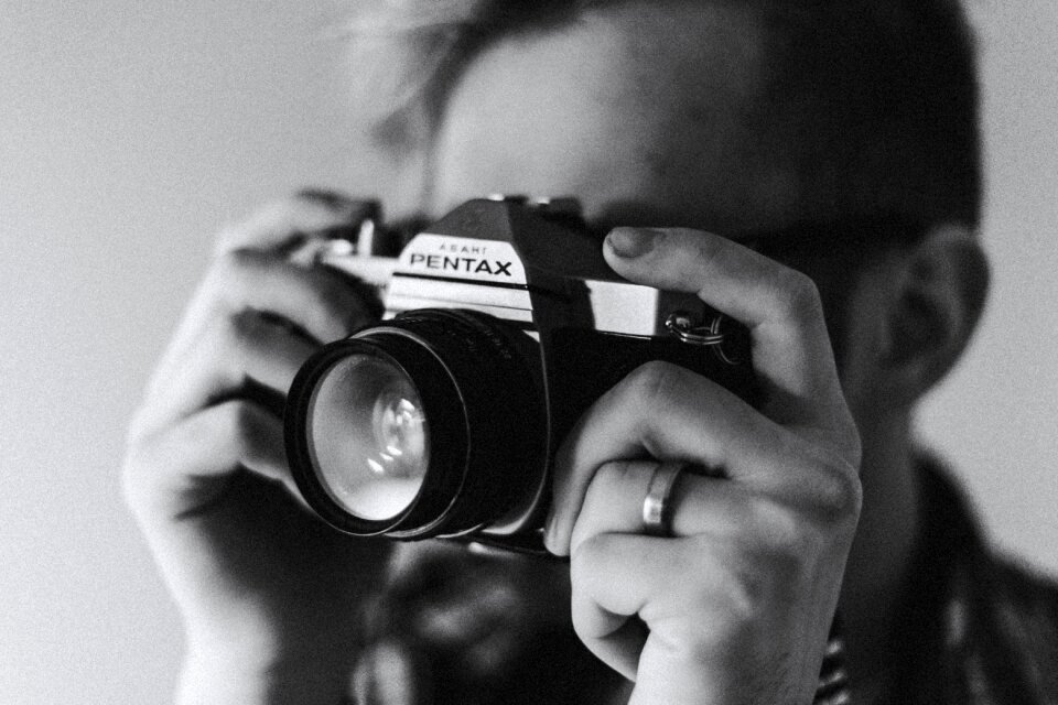 Pentax black and white hand
