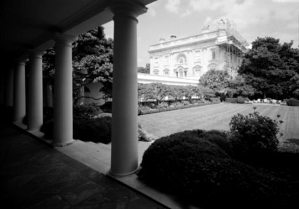 173. Rose Garden; Oblique View of Columns, looking NE