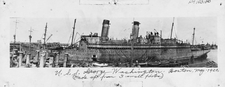 US Army Transport, formerly USS George Washington (I3018) At the Boston Navy Yard, Charlestown, Massachusetts, in May 1920 (51098865143)