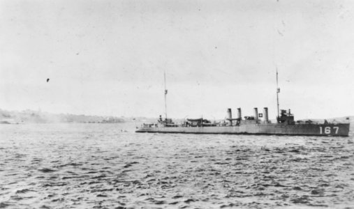 USS Cowell (DD-167) At anchor early 1920s (50247719651)