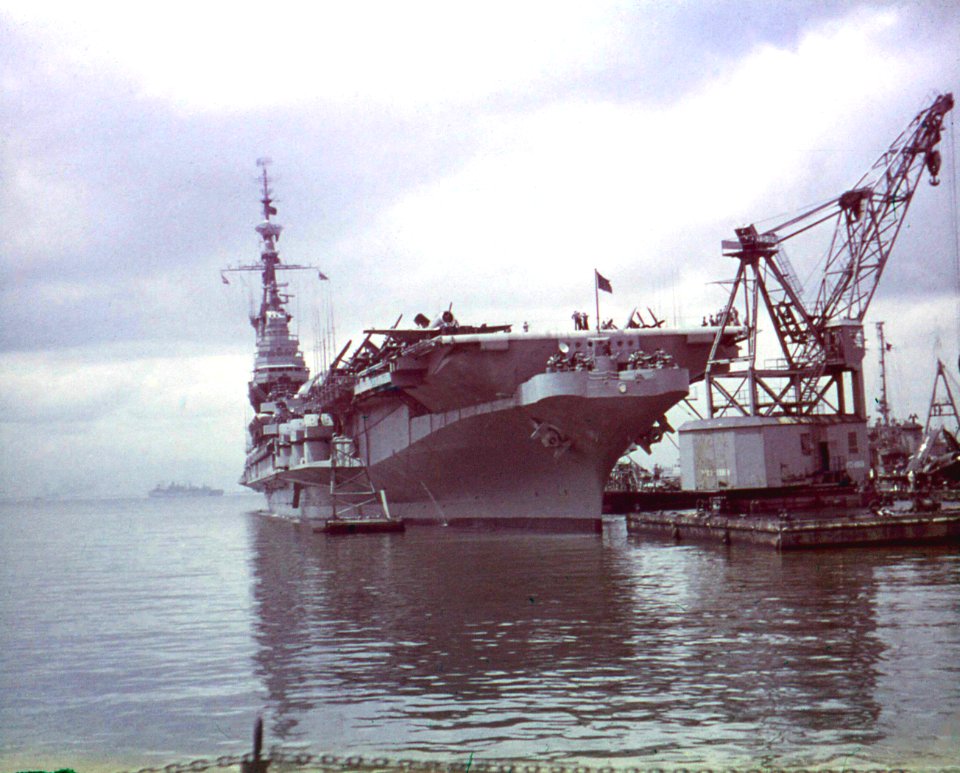 USS Coral Sea CVB-43 moored at Norlfolk May 1949. (49339319822)