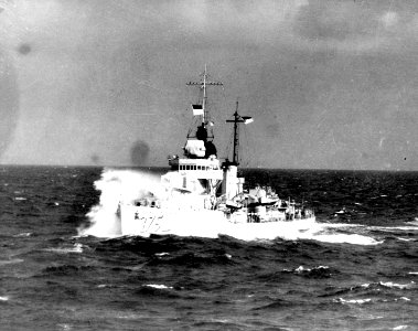USS Downes (DD-375) Underway in rough seas, circa 1938. (51028088318)