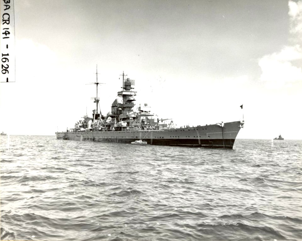 USS Prinz Eugen, before the atomic bomb tests at Bikini Atoll 14th june 1946. (49083299191)