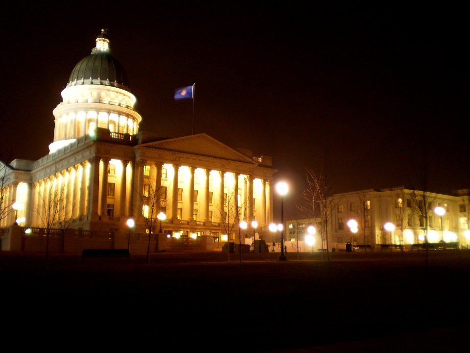 Utah State Capitol grounds, Thanksgiving evening - November 2008 - by Brandon Evershed (56) (18144754918)