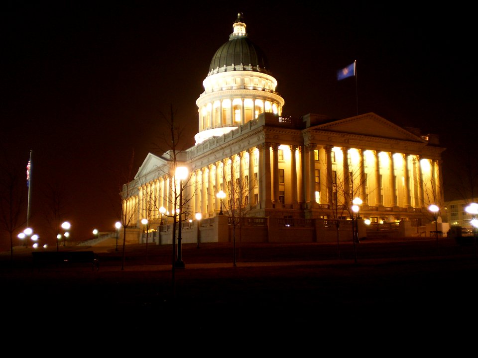 Utah State Capitol grounds, Thanksgiving evening - November 2008 - by Brandon Evershed (57) (18306125426)