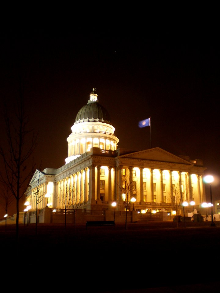Utah State Capitol grounds, Thanksgiving evening - November 2008 - by Brandon Evershed (54) (18332608775)